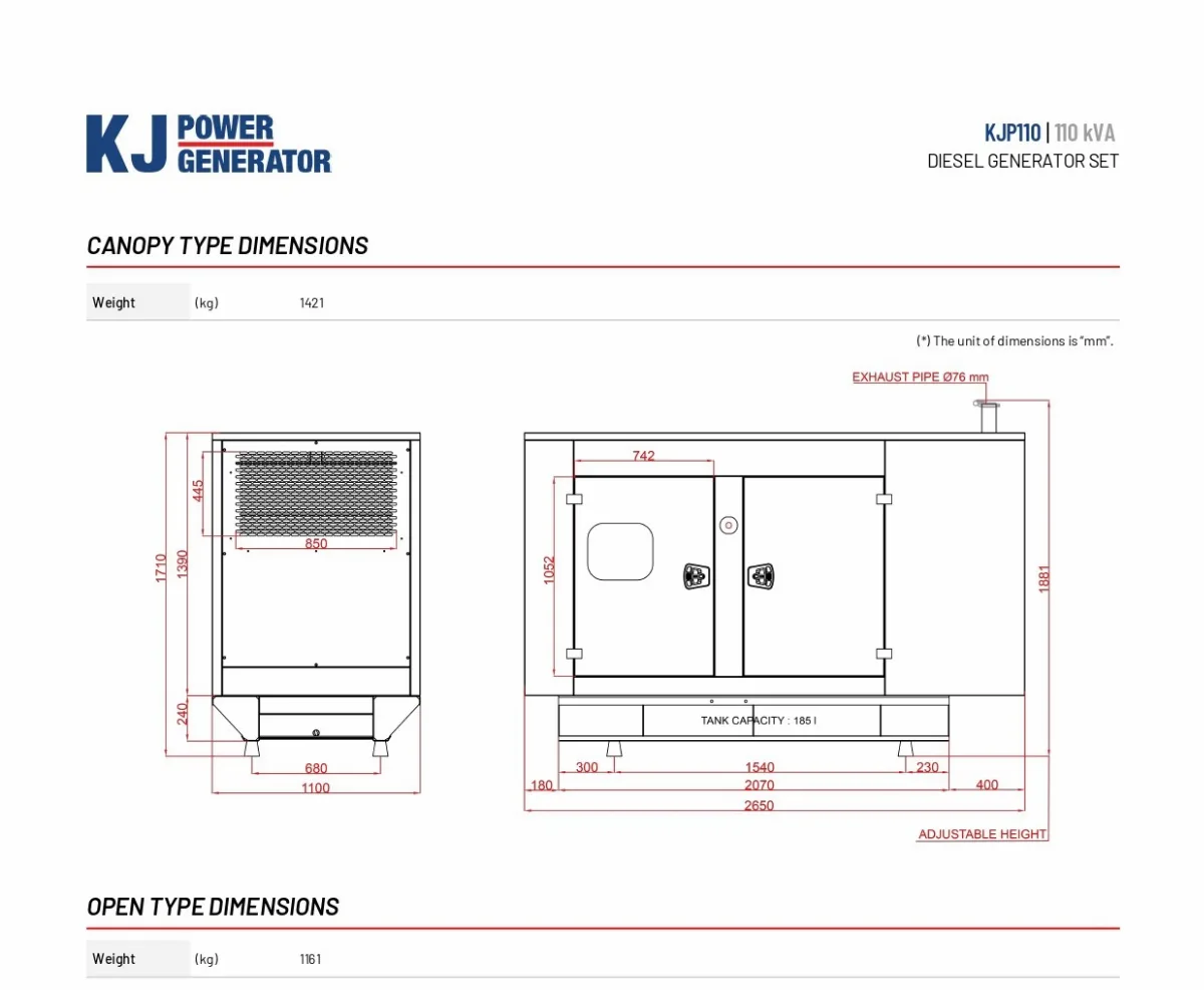 KJ POWER 110 kVA – ქირავდება დიზელ გენერატორი – 80 KW
