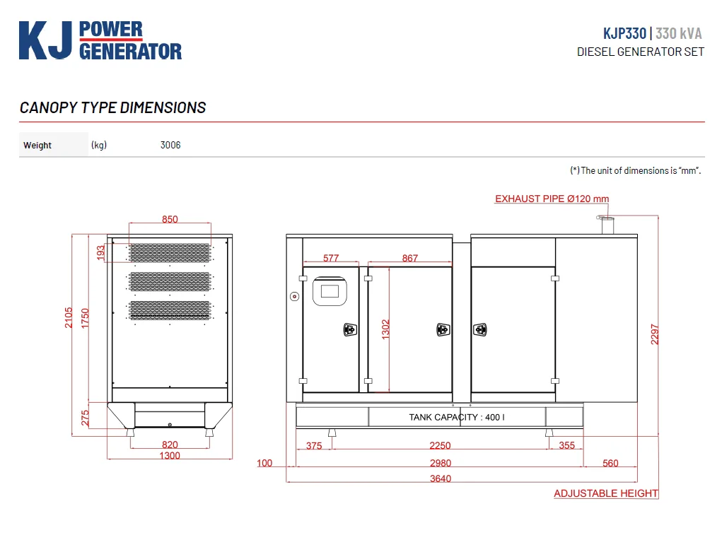 KJ POWER 330 kVA – ქირავდება დიზელ გენერატორი – 240 kW